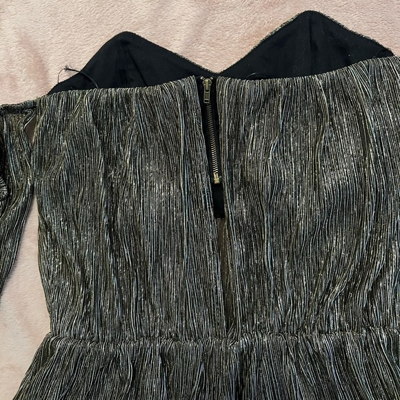 Impeccable Pig black gold and silver glitter shiny romper with built in bandeau - Picture 4 of 5